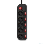 Сетевой фильтр Buro 500SH-3-SW-B 3 м, 5 розеток, черный, коробка, фото11