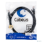 Шнур комм. Cabeus, кат. 5е, неэкр., U/UTP, RJ45/RJ45, LSZH, AWG24, 1.5м, черный, фото 1