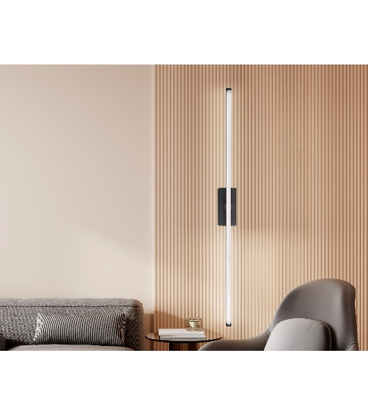 Настенный светодиодный светильник Ambrella light FL6122 BK черный 14W 3000K-6400K 610*45*80