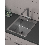 Мойка кухонная из нержавеющей стали BAU SOUL КТ4050S SATIN, сифон EASY CLEAN в комплекте., фото 1