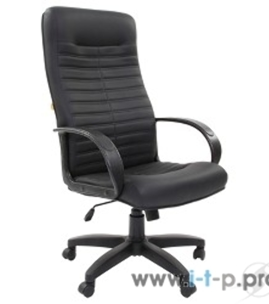Кресло Chairman 480 LT черный, экокожа, 120 кг
