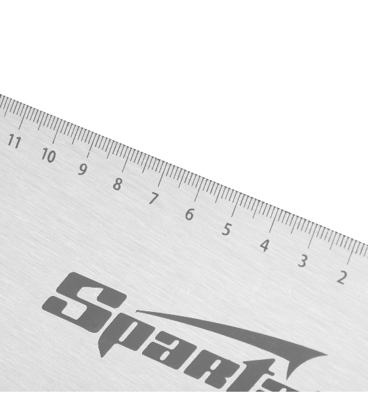 Ножовка по дереву Sparta 400 мм, 7-8 ТРI, каленый зуб, линейка, деревянная рукоятка