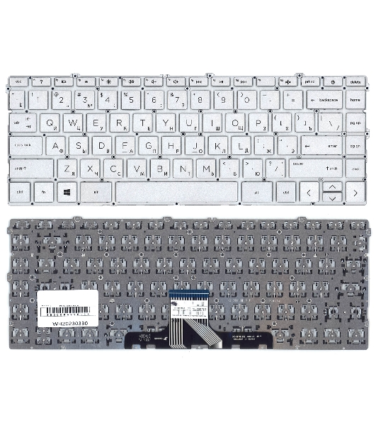 Клавиатура для ноутбука HP Pavilion 14-DV 14-DW серебристая