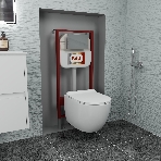 Комплект BAU 6 в 1: рамная инсталляция BAU NEO 45 для подвесного унитаза, унитаз подвесной безободковый Bau Dream 53, сиденье дюропласт микролифт, клавиша смыва BAU Pulse, хром/вставка хром, фото11