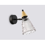 Настенный светильник Ambrella light LH58118 BK/LW/SM черный/светлое дерево/дымчатый E14 max 40W 180*110*200, фото7
