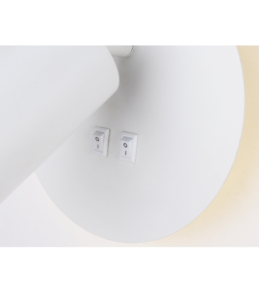Настенный светильник с выключателем Ambrella light FW2462 WH белый GU10 max 12W+LED 4200K 7W D145*150