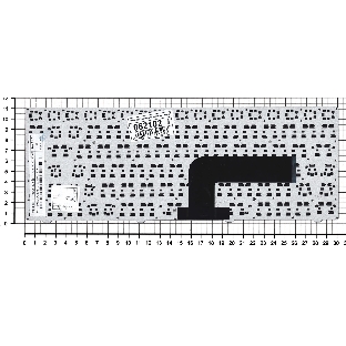 Клавиатура для ноутбука DNS Pegatron B14Y, Clevo W740 черная с рамкой