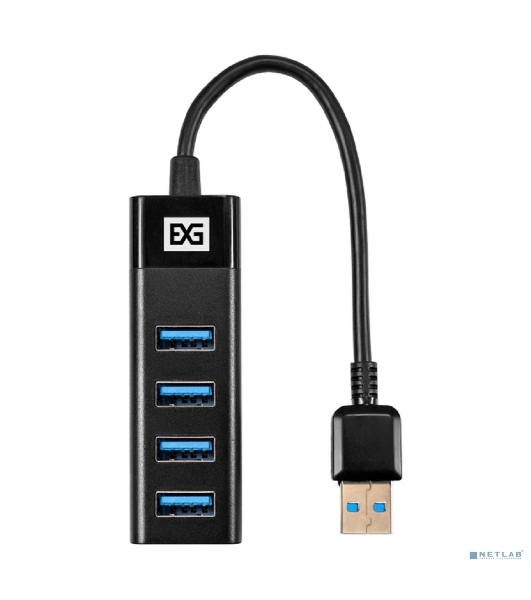 USB-концентратор 4-в-1 ExeGate DUB-4TP (кабель-адаптер USB3.0 --> 4xUSB3.0, Plug&Play, черный)
