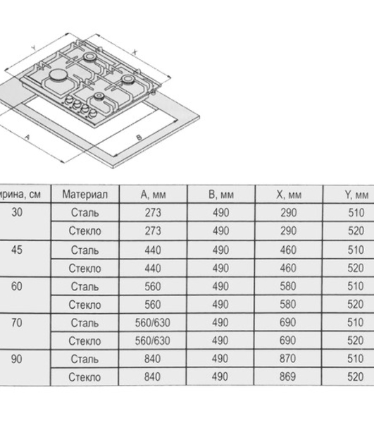 Газовая варочная панель Evelux HEG 650 WG