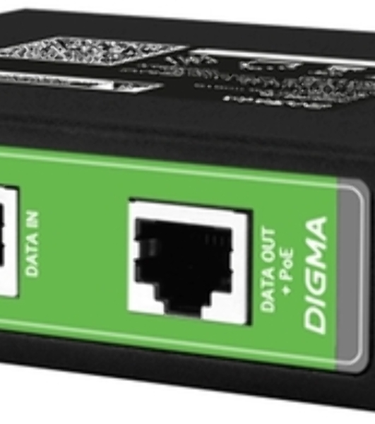 Инжектор PoE Digma DNP90W48GDXM 10/100/1000BASE-T 90Вт 37-57В(DC)