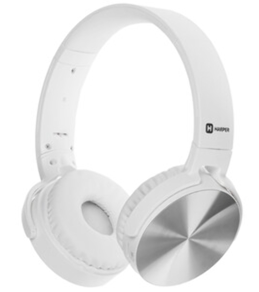 Беспроводные/проводные наушники Harper HB-217 белый, накладные, Bluetooth + проводной, складная конструкция, до 5 ч