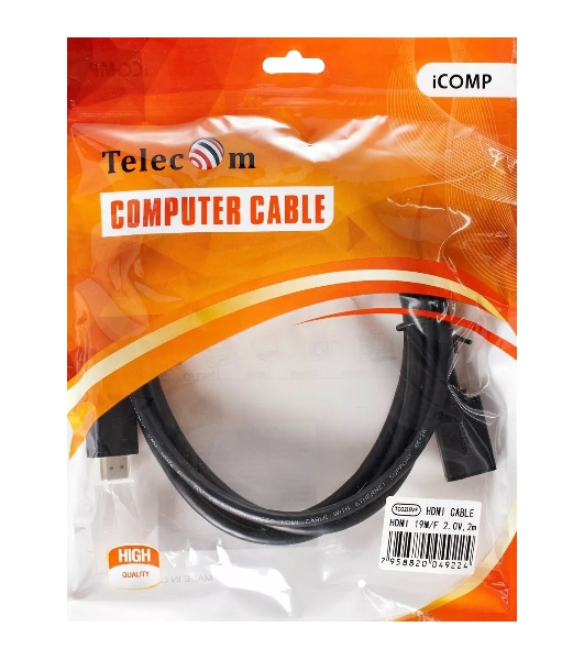 Кабель удлинительный HDMI-19M---HDMI-19F ver 2.0, 2m, TELECOM TCG235MF-2M