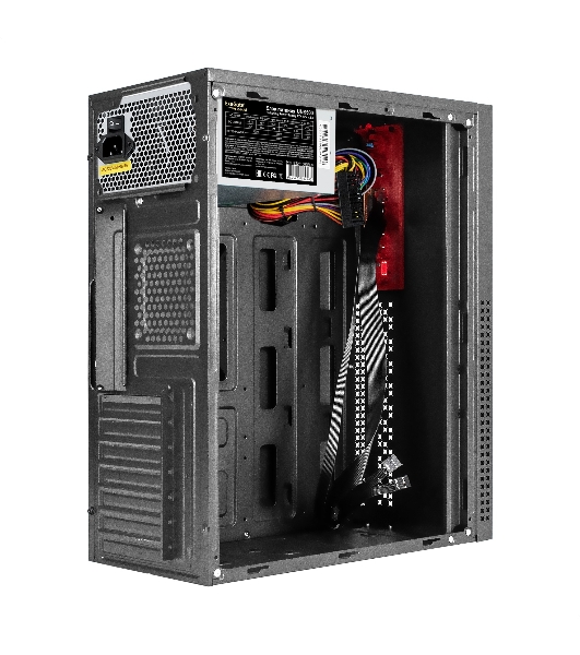 Компьютерный корпус Miditower ExeGate AA-443-UNS500 (ATX, БП UNS500 с вент. 12см, 2хUSB+HD Audio, черный)