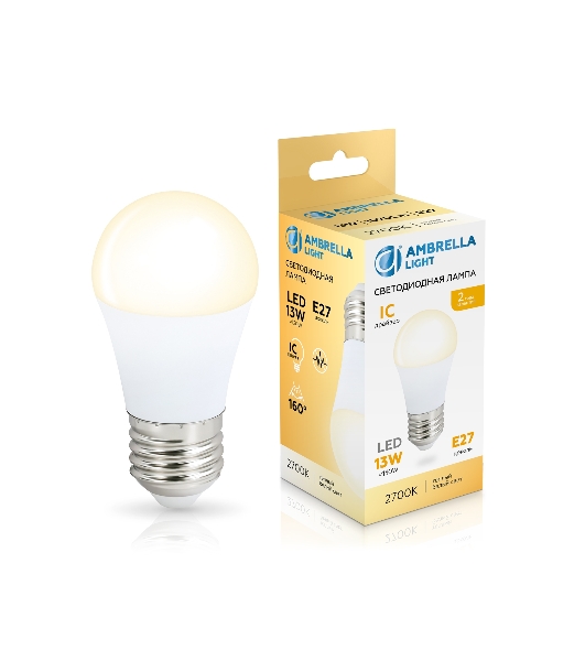 Лампа светодиодная	451303 LED G45 13W IC E27 2700K 175-265V