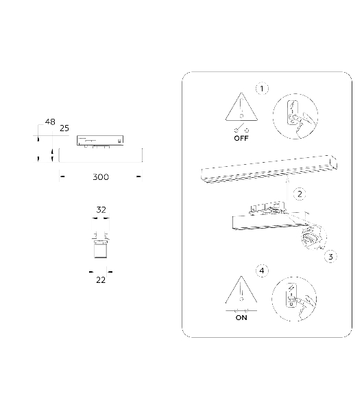 Трековый однофазный светильник Ambrella light GL6763 WH белый LED 12W 4200K 300*22*48
