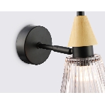 Настенный светильник Ambrella light LH58118 BK/LW/SM черный/светлое дерево/дымчатый E14 max 40W 180*110*200, фото4