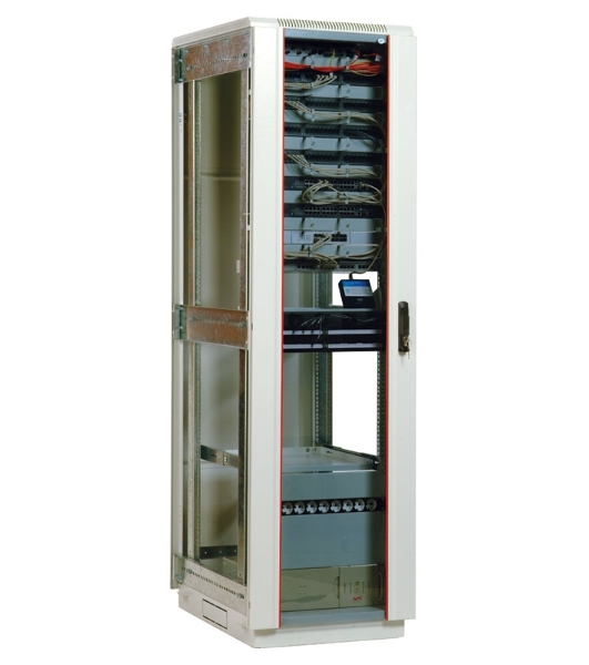 Шкаф телеком. напольный 42U (600x600) дверь стекло (ШТК-М-42.6.6-1ААА) (3 коробки)