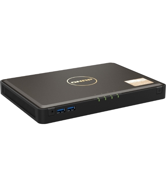 Сетевой RAID накопитель SMB QNAP TbS-464-8G NAS 4-bay M.2 NVMe, Intel Celeron N5105 4-core/4-thread 2.0-2.9 GHz, 8 Gb DDR4, 2 x 2.5 GbE, 2xUSB 3.2 Gen 1 port, 3xUSB 2.0 port, 2xHDMI Output