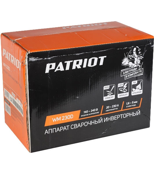 Сварочный аппарат Patriot WM230D инвертор ММА 10.7кВт