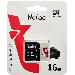 Флеш карта Netac P500 ECO 16Gb MicroSDHC C10 up to 80Mb/s, retail pack with SD Adapter, фото6