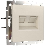 Розетка двойная Werkel Ethernet RJ-45 (айвори матовый) W1181162, фото 1