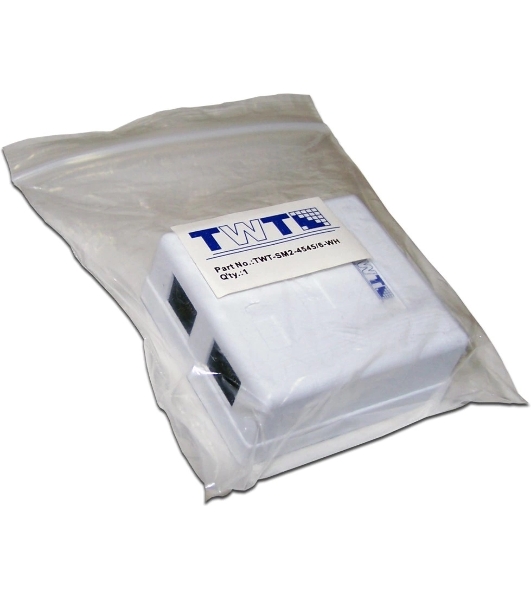 Настенная розетка, 2 порта RJ-45 категории 6, UTP, белая