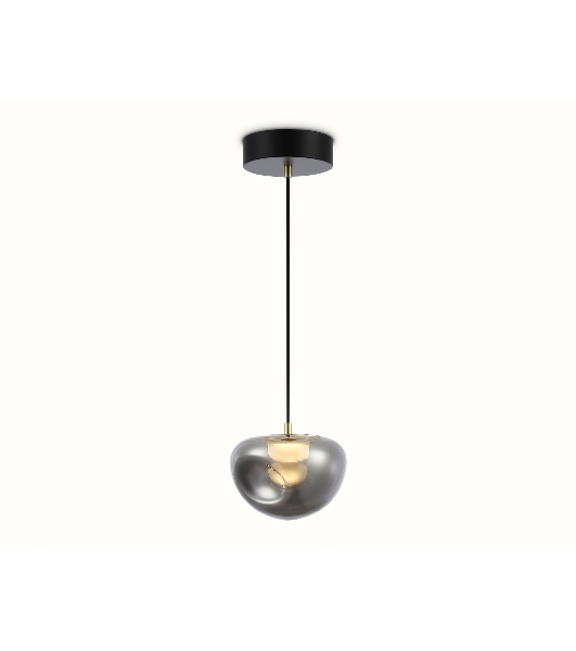 Подвесной светодиодный светильник Ambrella light LH12001 BK/GD/SM черный/золото/дымчатый 6W 3000K D180*145