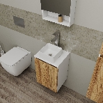 Комплект для ванной, 4 предмета (Тумба Bau Dream Blackwood 40, раковина BAU Mini 24х24, смеситель для раковины высокий Hotel Still, нержавеющая сталь, выпуск клик клак, хром), фото3
