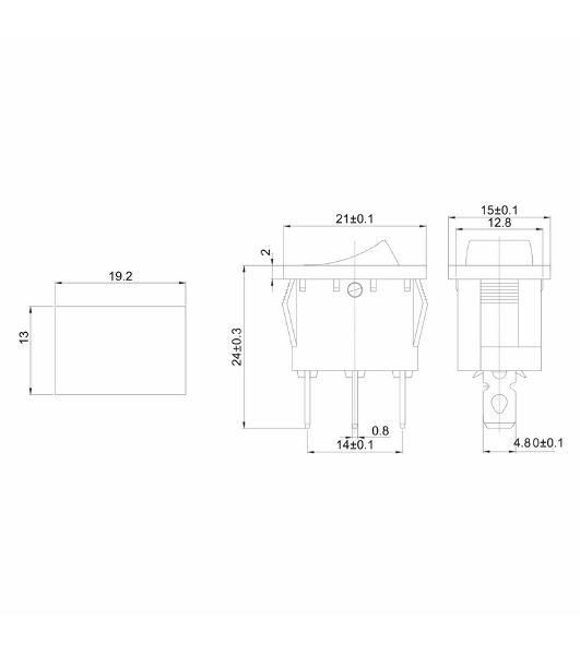 Выключатель клавишный Rexant 12V 15А (3с) ON-OFF зеленый с подсветкой Mini