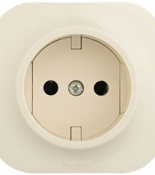 Розетка Legrand 782241 с заземлением без шторок (Слоновая кость)
