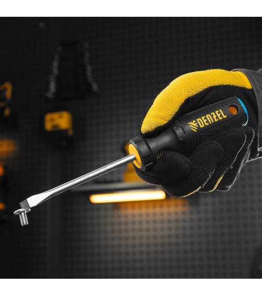 Отвертка Denzel SL6x100 мм, S2, 3к рукоятка