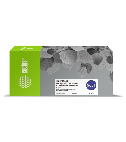 Картридж струйный Cactus CS-EPT9651 черный (187мл) для Epson WorkForce Pro WF-M5299DW/M5799DWF