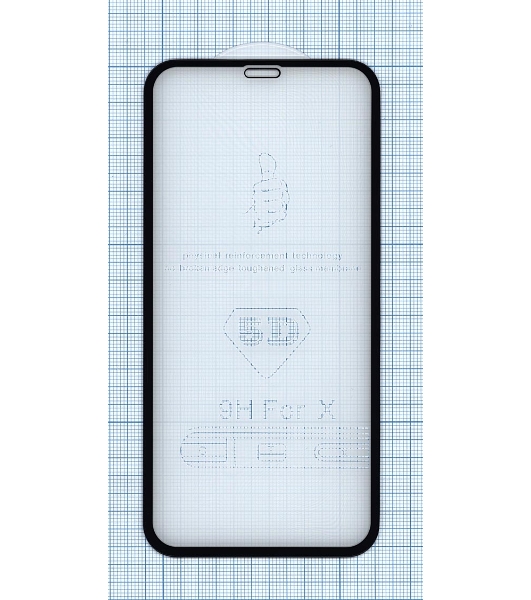 Защитное стекло 5D для Apple iPhone XS черный