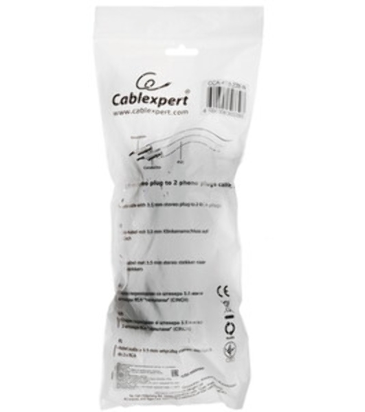 Кабель аудио Cablexpert CCA-458-10M-N, Jack 3.5(M)/2xRCA, 10м, черный, пакет