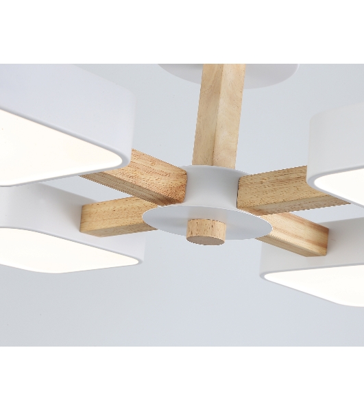 Светильник Ambrella light FL4879/4 WH/WD белый/дерево 72W 3000-6000K D610*160 (без ПДУ)
