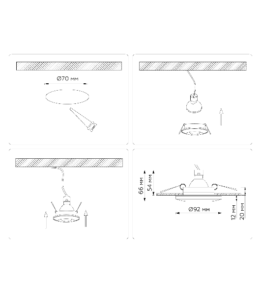 Светильник Ambrella light TN3201 BK черный GU5.3 D92*32