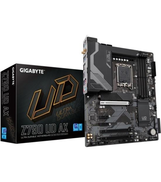 Материнская плата Gigabyte Z790 UD AX (V1.1/V1.2), LGA 1700, Intel Z790, 4xDDR5, 6xSATA, 3xM.2, 1xPCIe 5.0 x16, 1xPCIe 4.0 x4, 1xPCIe 3.0 x1, 1xHDMI, 1xDP, 1x 2.5Gb LAN, 4xUSB-A 2.0, 4xUSB-A 3.2 Gen 1, 1xUSB-A 3.2 Gen 2, 1xUSB-C 3.2 Gen 2x2, 7.1, ATX