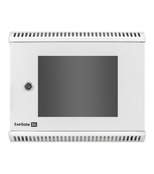 Шкаф телекоммуникационный 10' настенный 6U ExeGate EC-WM-6U.280.G.GREY (10', 6U, 350x280x287мм (ШхГхВ), передняя дверь закаленное стекло, пыле- и влагозащита IP23, светло-серый RAL 7035)