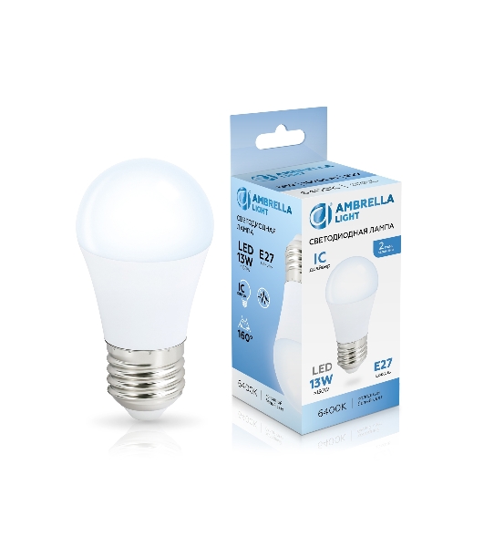 Лампа светодиодная	451306 LED G45 13W IC E27 6400K 175-265V