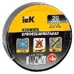 Изолента IEK UIZ-20-10-K02 0,18х19 мм черная 20 метров, фото 1