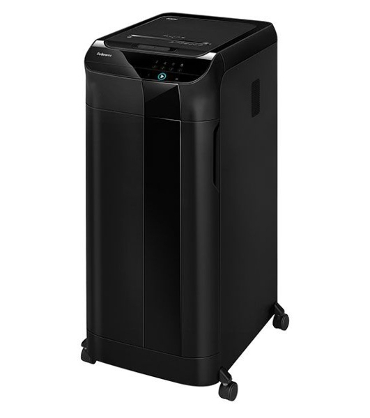Шредер Fellowes AutoMax 600M черный (секр.P-5)/фрагменты/600лист./83лтр./скрепки/скобы/пл.карты