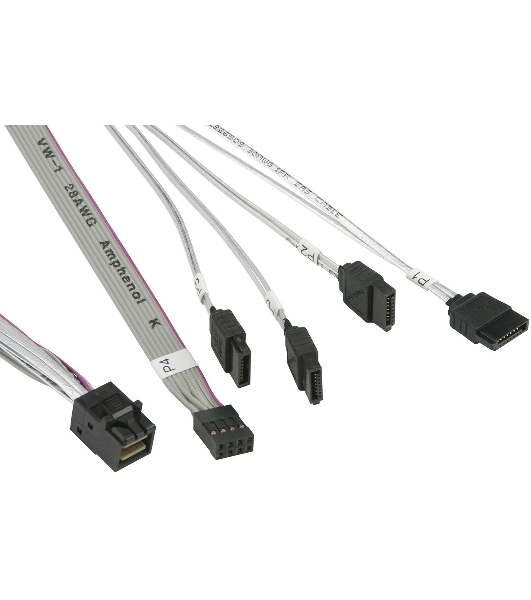 Кабель SuperMicro CBL-SAST-0631 cross-over HDmSAS to 4xSATA 55cm