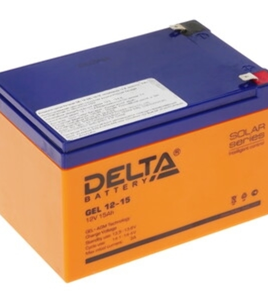 Батарея Delta GEL 12-15 (12V/15А·ч) свинцово- кислотный аккумулятор