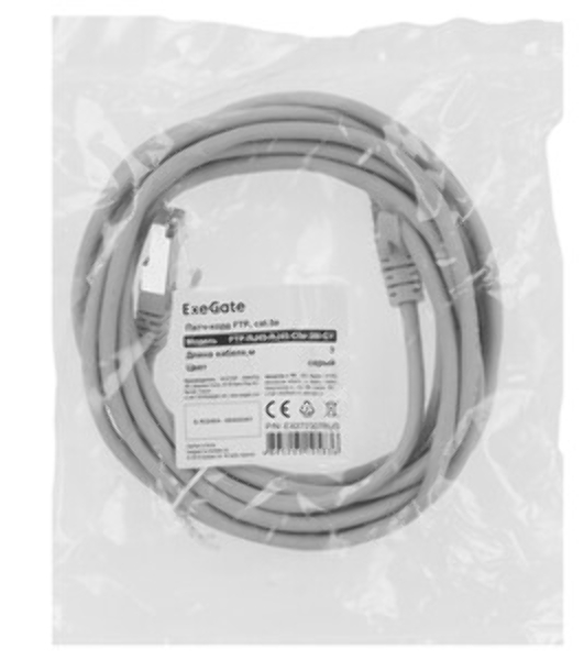 Патч-корд ExeGate EX272307RUSFTP cat.5e, 3м ExeGate серый