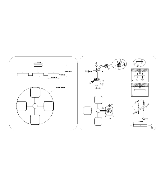 Светильник Ambrella light FL4879/4 WH/WD белый/дерево 72W 3000-6000K D610*160 (без ПДУ)