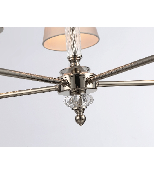 Люстра Ambrella light LH71001/5 BN/WH никель/белый E14*5 max 40W D670*1130