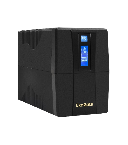 Источник бесперебойного питания ExeGate Power Smart ULB-1000.LCD.AVR.2SH 1000VA/550W, LCD, AVR, 2*Schuko, черный