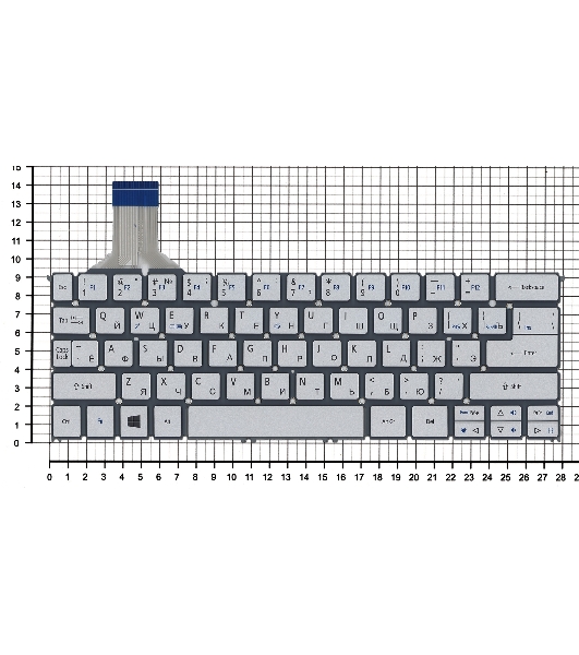 Клавиатура для ноутбука Acer Aspire S7-391 серебристая