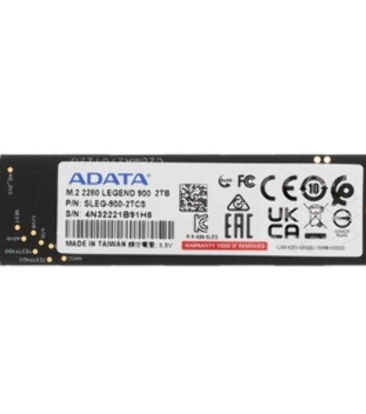 Накопитель SSD ADATA LEGEND 900, 2000Gb, PCIe 4.0 x4, 2280, NVMe, R/W 7000/5400, с радиатором