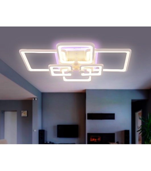 Потолочный светодиодный светильник FA5306/4+2 WH белый 176W 800*550*140 (ПДУ РАДИО 2.4G)